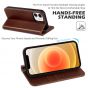 SHIELDON iPhone 12 Wallet Case - iPhone 12 Pro 6.1-inch Folio Leather Case - Coffee - Retro