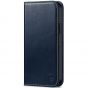 SHIELDON iPhone 12 Wallet Case - iPhone 12 Pro 6.1-inch Folio Leather Case - Dark Blue - Retro