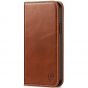 SHIELDON iPhone 12 Wallet Case - iPhone 12 Pro 6.1-inch Folio Leather Case - Brown - Retro