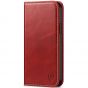 SHIELDON iPhone 12 Wallet Case - iPhone 12 Pro 6.1-inch Folio Leather Case - Red - Retro