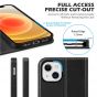 SHIELDON iPhone 13 Wallet Case, iPhone 13 Genuine Leather Cover with RFID Blocking, Book Folio Flip Kickstand Magnetic Closure - Black - Retro