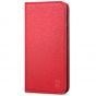 SHIELDON iPhone 8 Wallet Case - iPhone 7 Genuine Leather Kickstand Case - Red - Litchi Pattern