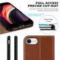 SHIELDON iPhone 8 Wallet Case - iPhone 7 Genuine Leather Kickstand Case - Brown - Retro