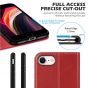 SHIELDON iPhone 8 Wallet Case - iPhone 7 Genuine Leather Kickstand Case - Red - Retro