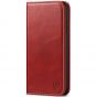 SHIELDON iPhone 8 Wallet Case - iPhone 7 Genuine Leather Kickstand Case - Red - Retro