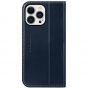 SHIELDON iPhone 13 Pro Wallet Case, iPhone 13 Pro Genuine Leather Cover with Magnetic Closure - Dark Blue - Retro