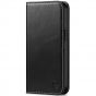SHIELDON iPhone 13 Pro Wallet Case, iPhone 13 Pro Genuine Leather Cover with Magnetic Closure - Black - Retro
