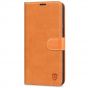 SHIELDON iPhone 14 Pro Wallet Case, iPhone 14 Pro Genuine Leather Cover with Magnetic Clasp - Brown