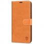 SHIELDON iPhone 14 Pro Max Wallet Case, iPhone 14 Pro Max Genuine Leather Cover with Magnetic Clasp Closure Flip Case - Brown