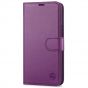 SHIELDON iPhone 14 Pro Max Wallet Case, iPhone 14 Pro Max Genuine Leather Cover with Magnetic Clasp Closure Flip Case - Light Purple