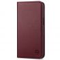 SHIELDON iPhone 14 Pro Max Wallet Case, iPhone 14 Pro Max Genuine Leather Folio Cover - Wine Red