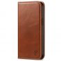 SHIELDON iPhone 14 Pro Max Wallet Case, iPhone 14 Pro Max Genuine Leather Folio Cover - Brown - Retro