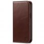 SHIELDON iPhone 14 Pro Max Wallet Case, iPhone 14 Pro Max Genuine Leather Folio Cover - Coffee - Retro