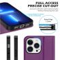 SHIELDON iPhone 14 Pro Max Wallet Case, iPhone 14 Pro Max Genuine Leather Folio Cover - Purple