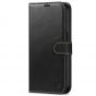 SHIELDON iPhone 14 Pro Wallet Case, iPhone 14 Pro Genuine Leather Cover with Magnetic Clasp - Black - Retro