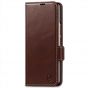 SHIELDON SAMSUNG Galaxy Z Fold4 5G Genuine Leather Wallet Case Cover with S Pen Holder, Folio Flip Style - Coffee - Retro