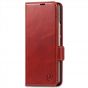 SHIELDON SAMSUNG Galaxy Z Fold4 5G Genuine Leather Wallet Case Cover with S Pen Holder, Folio Flip Style - Red - Retro