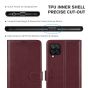 TUCCH SAMSUNG GALAXY A12/M12 Wallet Case, SAMSUNG A12/M12 Leather Case Folio Cover - Wine Red