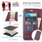 TUCCH iPhone 11 Wallet Case with Strap, iPhone 11 Stand Case with Card Holder - Wine Red