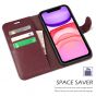 TUCCH iPhone 11 Wallet Case with Strap, iPhone 11 Stand Case with Card Holder - Wine Red