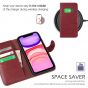 TUCCH iPhone 11 Pro Max Wallet Case for Men, iPhone 11 Pro Max Leather Cover with Magnetic Clasp - Dark Red