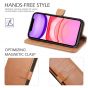 TUCCH iPhone 11 Pro Max Wallet Case for Men, iPhone 11 Pro Max Leather Cover with Magnetic Clasp - Light Brown