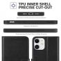 TUCCH iPhone 12 Mini 5.4-inch Flip Leather Wallet Case - Black
