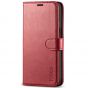 TUCCH iPhone 12 Mini 5.4-inch Flip Leather Wallet Case - Dark Red