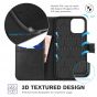 TUCCH iPhone 12 Mini 5.4-inch Flip Leather Wallet Case - Black