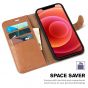 TUCCH iPhone 12 Mini 5.4-inch Flip Leather Wallet Case - Light Brown