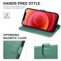 TUCCH iPhone 12 Mini 5.4-inch Flip Leather Wallet Case - Myrtle Green