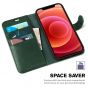 TUCCH iPhone 12 Mini 5.4-inch Flip Leather Wallet Case - Midnight Green