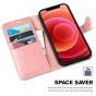 TUCCH iPhone 12 Mini 5.4-inch Flip Leather Wallet Case - Rose Gold