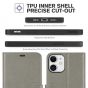 TUCCH iPhone 12 Mini 5.4-inch Flip Leather Wallet Case - Grey