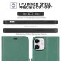 TUCCH iPhone 12 Mini 5.4-inch Flip Leather Wallet Case - Myrtle Green