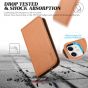 TUCCH iPhone 12 Mini Wallet Case, iPhone 12 Mini Flip Cover, Magnetic Closure Phone Case for Mini iPhone 12 5G 5.4-inch Light Brown