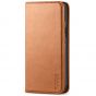 TUCCH iPhone 12 Mini Wallet Case, iPhone 12 Mini Flip Cover, Magnetic Closure Phone Case for Mini iPhone 12 5G 5.4-inch Light Brown