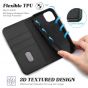 TUCCH iPhone 12 Mini Wallet Case, iPhone 12 Mini Flip Cover, Magnetic Closure Phone Case for Mini iPhone 12 5G 5.4-inch Black