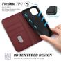 TUCCH iPhone 12 Mini Wallet Case, iPhone 12 Mini Flip Cover, Magnetic Closure Phone Case for Mini iPhone 12 5G 5.4-inch Dark Red