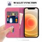 TUCCH iPhone 12 Mini Wallet Case, iPhone 12 Mini Flip Cover, Magnetic Closure Phone Case for Mini iPhone 12 5G 5.4-inch Hot Pink