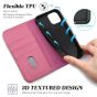 TUCCH iPhone 12 Mini Wallet Case, iPhone 12 Mini Flip Cover, Magnetic Closure Phone Case for Mini iPhone 12 5G 5.4-inch Hot Pink