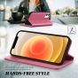TUCCH iPhone 12 Mini Wallet Case, iPhone 12 Mini Flip Cover, Magnetic Closure Phone Case for Mini iPhone 12 5G 5.4-inch Hot Pink