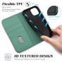 TUCCH iPhone 12 Mini Wallet Case, iPhone 12 Mini Flip Cover, Magnetic Closure Phone Case for Mini iPhone 12 5G 5.4-inch Myrtle Green