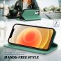 TUCCH iPhone 12 Mini Wallet Case, iPhone 12 Mini Flip Cover, Magnetic Closure Phone Case for Mini iPhone 12 5G 5.4-inch Myrtle Green