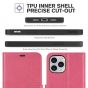 TUCCH iPhone 12 Pro Max Wallet Case, iPhone 12 Pro Max 6.7-inch Flip Case - Hot Pink