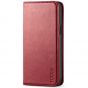 TUCCH iPhone 12 Wallet Case, iPhone 12 Pro Wallet Case, Flip Cover with Stand, Credit Card Slots, Magnetic Closure for iPhone 12 / Pro 6.1-inch 5G Dark Red