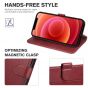 TUCCH iPhone 12 Pro Max Wallet Case, iPhone 12 Pro Max 6.7-inch Flip Case - Dark Red