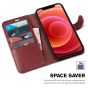 TUCCH iPhone 12 Pro Max Wallet Case, iPhone 12 Pro Max 6.7-inch Flip Case - Dark Red