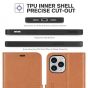 TUCCH iPhone 12 Pro Max Wallet Case, iPhone 12 Pro Max 6.7-inch Flip Case - Light Brown