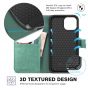 TUCCH iPhone 13 Mini Wallet Case, Mini iPhone 13 5.4-inch Leather Case, Folio Flip Cover with RFID Blocking, Stand, Credit Card Slots, Magnetic Clasp Closure - Myrtle Green